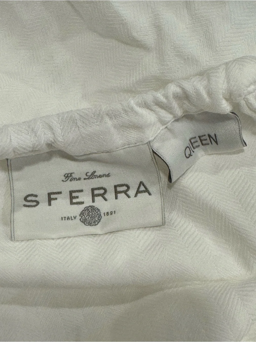 SFERRA | White 100% Long-Staple Cotton | Fitted Sheet /QUEEN Size